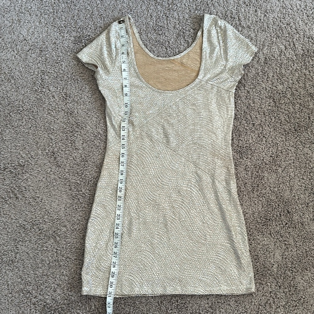 Free People Gold Moonage Daydream Bodycon Mini Dress - Picture 12 of 12